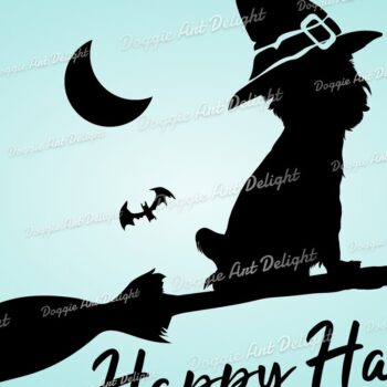 Intra απο ξύλο plywood 3mm-4mm πάχος – Τρομακτικό αρχείο Yorkie για αποκομμένο σκύλο για Halloween Δίασταση  20x20 cm INTRAFABR-77782280 - Image 1