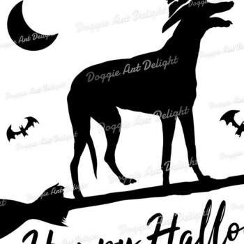 Intra απο ξύλο plywood 3mm-4mm πάχος – Τρομακτικό Halloween Dog Png Greyhound Δίασταση  20x20 cm INTRAFABR-77777862 - Image 2