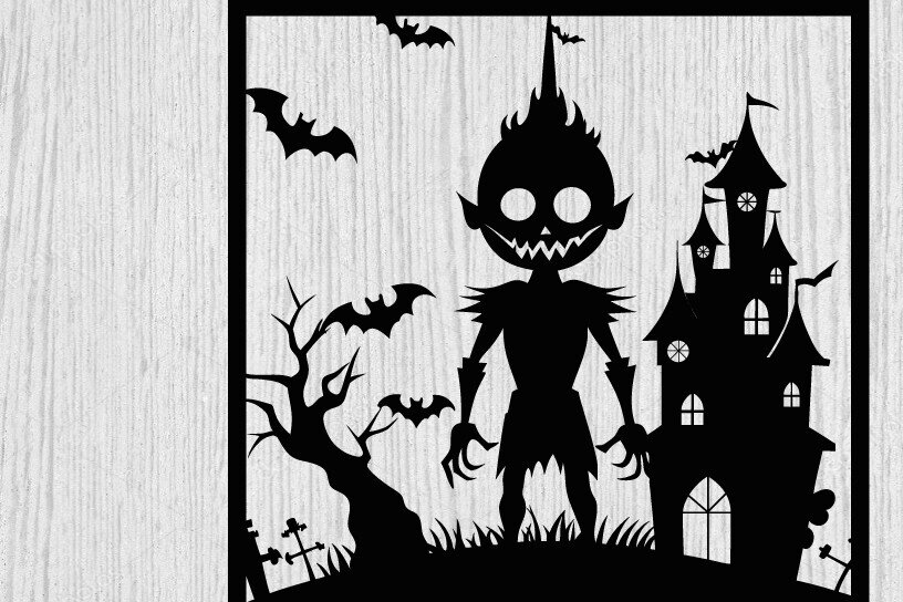 Intra απο ξύλο plywood 3mm-4mm πάχος – Τρομακτικό μεταλλικό τοίχο από Halloween House Δίασταση  20x20 cm INTRAFABR-101282096