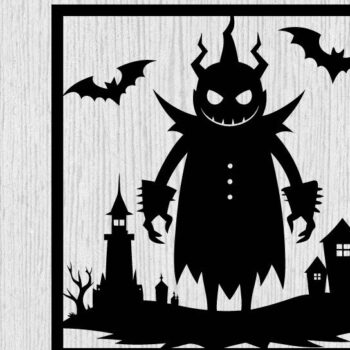 Intra απο ξύλο plywood 3mm-4mm πάχος – Τρομακτικό μεταλλικό τοίχο από Halloween House Δίασταση  20x20 cm INTRAFABR-101282138 - Image 1