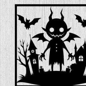 Intra απο ξύλο plywood 3mm-4mm πάχος – Τρομακτικό μεταλλικό τοίχο από Halloween House Δίασταση  20x20 cm INTRAFABR-101282258