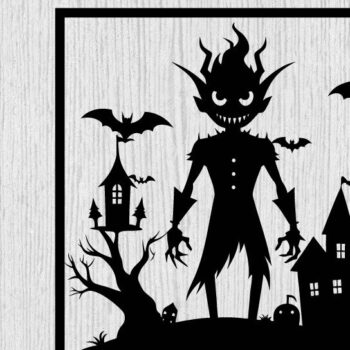 Intra απο ξύλο plywood 3mm-4mm πάχος – Τρομακτικό μεταλλικό τοίχο από Halloween House Δίασταση  20x20 cm INTRAFABR-101282425 - Image 1