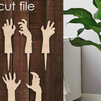 Intra απο ξύλο plywood 3mm-4mm πάχος – Τρομακτικά χέρια. Διακόσμηση αποκριών. Δίασταση  20x20 cm INTRAFABR-81287544 - Image 1