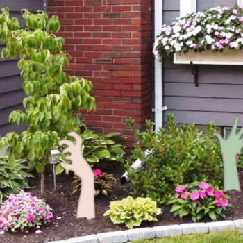 Intra απο ξύλο plywood 3mm-4mm πάχος – Τρομακτικά χέρια. Διακόσμηση αποκριών. Δίασταση  20x20 cm INTRAFABR-81287544 - Image 2