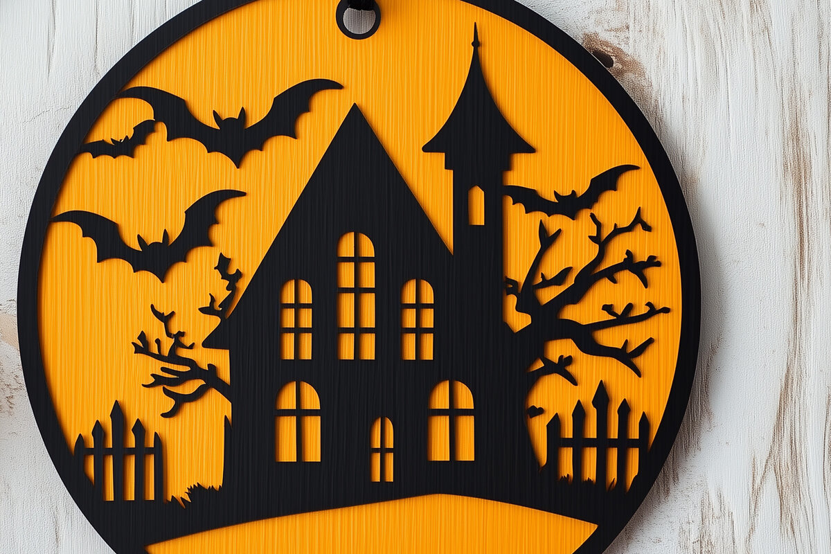 Intra απο ξύλο plywood 3mm-4mm πάχος – Αρχείο περικοπής από τρομακτικό στοιχειωμένο σπίτι Δίασταση  20x20 cm INTRAFABR-103033447