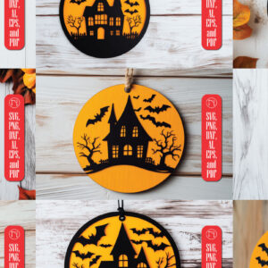 Intra απο ξύλο plywood 3mm-4mm πάχος – Πακέτο αρχείων περικοπής από τρομακτικό στοιχειωμένο σπίτι Δίασταση  20x20 cm INTRAFABR-103034318