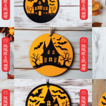 Intra απο ξύλο plywood 3mm-4mm πάχος – Πακέτο αρχείων περικοπής από τρομακτικό στοιχειωμένο σπίτι Δίασταση 20x20 cm INTRAFABR-103034318 - Image 1