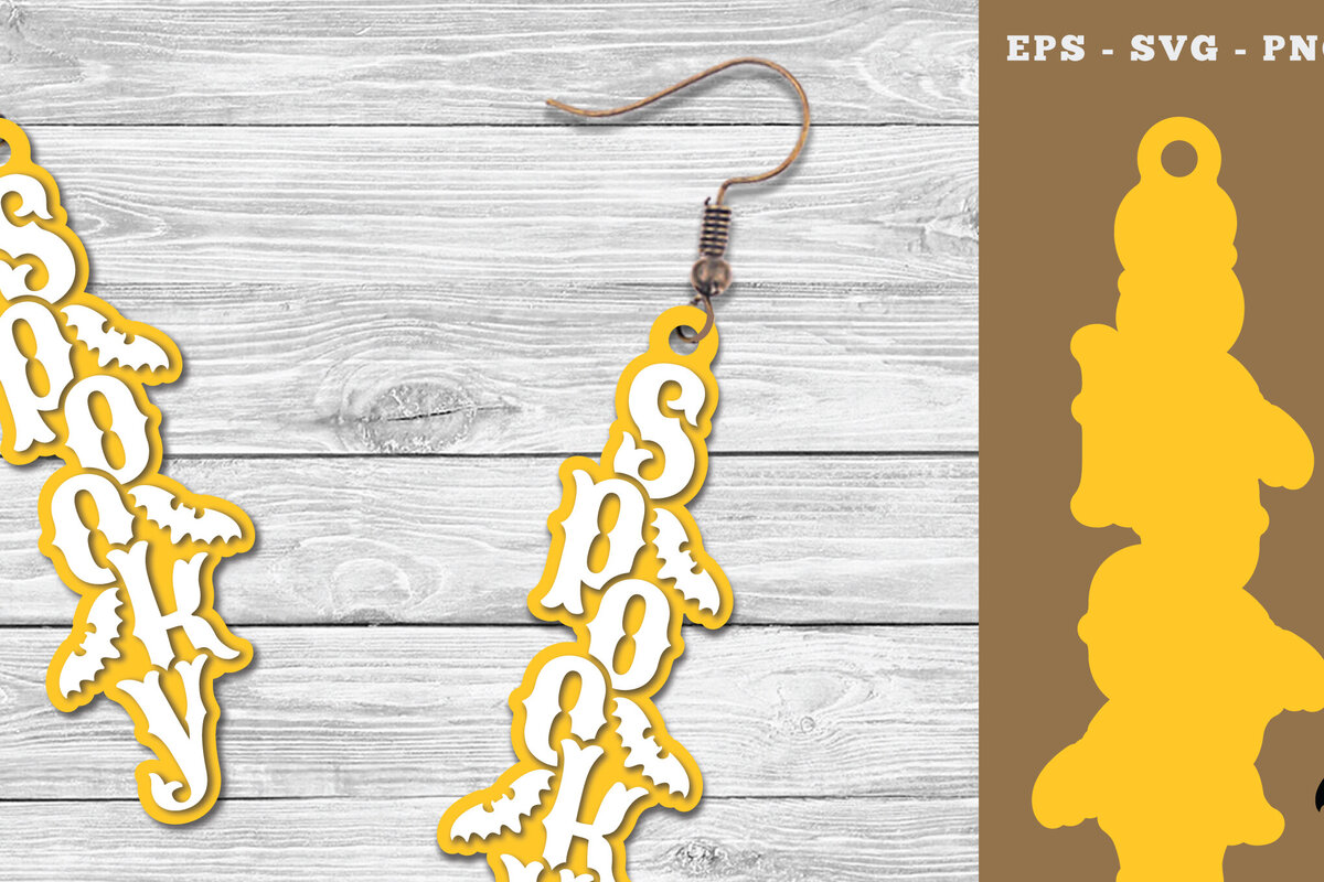 Intra απο ξύλο plywood 3mm-4mm πάχος – Τρομακτικά σκουλαρίκια κοπής με λέιζερ Δίασταση  5x5 cm INTRAFABR-111526772