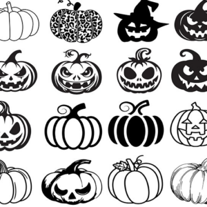 Intra απο ξύλο plywood 3mm-4mm πάχος – Πακέτο από τρομακτικά σχέδια κολοκύθας & PNG Δίασταση  20x20 cm INTRAFABR-105400054