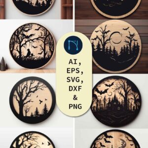 Intra απο ξύλο plywood 3mm-4mm πάχος – Τρομακτικό στρογγυλό ξύλο Mega Bundle Δίασταση  20x20 cm INTRAFABR-80203119