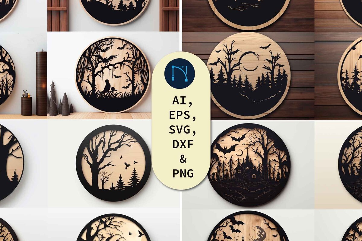 Intra απο ξύλο plywood 3mm-4mm πάχος – Τρομακτικό στρογγυλό ξύλο Mega Bundle Δίασταση  20x20 cm INTRAFABR-80203119