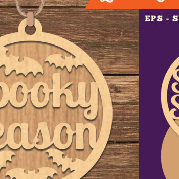 Intra απο ξύλο plywood 3mm-4mm πάχος – Spooky Season Ornment Δίασταση  20x20 cm INTRAFABR-111385539 - Image 1