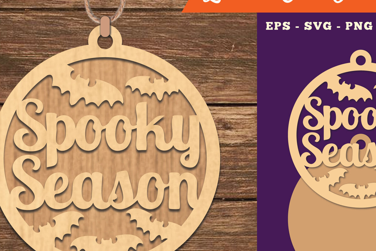 Intra απο ξύλο plywood 3mm-4mm πάχος – Spooky Season Ornment Δίασταση  20x20 cm INTRAFABR-111385539