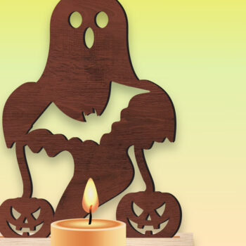 Intra απο ξύλο plywood 3mm-4mm πάχος – Spooky Shadow Κηροπήγιο Δίασταση  20x20 cm INTRAFABR-106062215 - Image 2