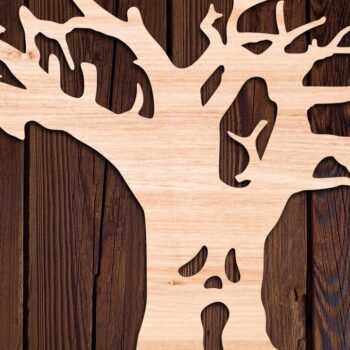 Intra απο ξύλο plywood 3mm-4mm πάχος – Αρχεία αποκοπής με λέιζερ τρομακτικά δέντρα Δίασταση  20x20 cm INTRAFABR-17571728 - Image 2