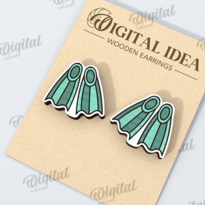 Intra απο ξύλο plywood 3mm-4mm πάχος – Αθλητικά σκουλαρίκια κοπής με λέιζερ. Sports Δίασταση  5x5 cm INTRAFABR-116492383