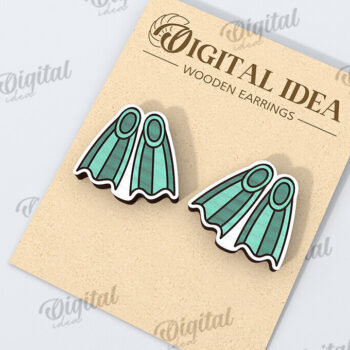 Intra απο ξύλο plywood 3mm-4mm πάχος – Αθλητικά σκουλαρίκια κοπής με λέιζερ. Sports Δίασταση  5x5 cm INTRAFABR-116492383 - Image 1