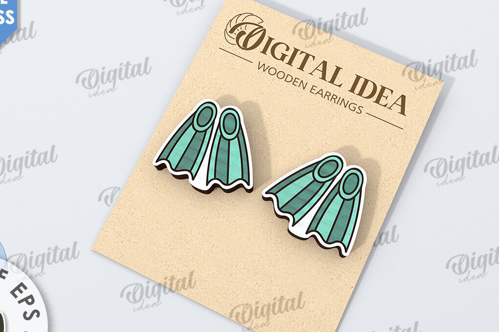 Intra απο ξύλο plywood 3mm-4mm πάχος – Αθλητικά σκουλαρίκια κοπής με λέιζερ. Sports Δίασταση  5x5 cm INTRAFABR-116492383