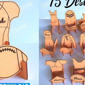 Intra απο ξύλο plywood 3mm-4mm πάχος – Πακέτο αθλητικών φανελών | Αθλητική πινακίδα | CNC Δίασταση  20x20 cm INTRAFABR-101105898 - Image 1