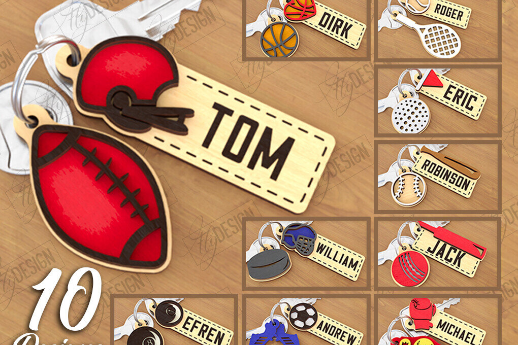 Intra απο ξύλο plywood 3mm-4mm πάχος – Αθλητικά μπρελόκ Bundle|Μπρελόκ Δίασταση  5x5 cm INTRAFABR-122387930