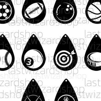 Intra απο ξύλο plywood 3mm-4mm πάχος – Sports Mom Earrings, Sports Faux Δίασταση  5x5 cm INTRAFABR-25097846 - Image 1