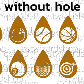 Intra απο ξύλο plywood 3mm-4mm πάχος – Sports Mom Earrings, Sports Faux Δίασταση  5x5 cm INTRAFABR-25097846 - Image 3