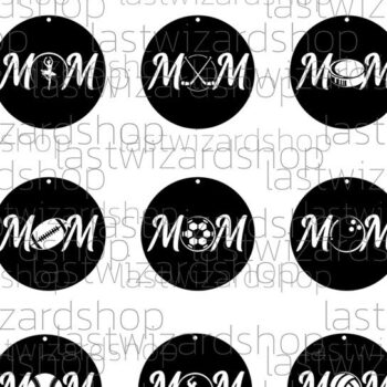 Intra απο ξύλο plywood 3mm-4mm πάχος – Sports Mom Earrings, Sports Faux Δίασταση  5x5 cm INTRAFABR-25097793 - Image 3