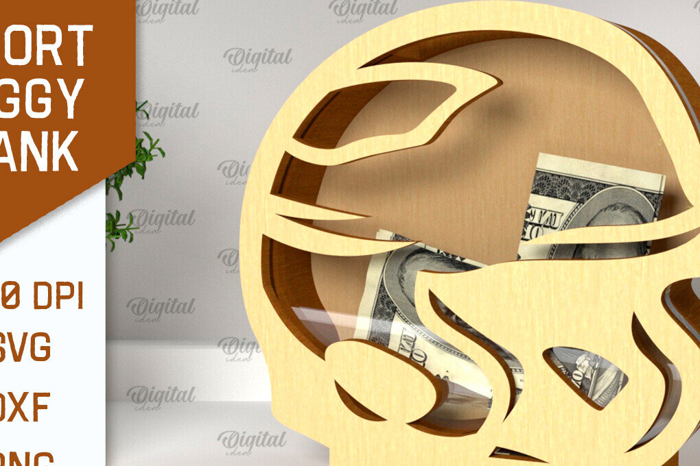 Intra απο ξύλο plywood 3mm-4mm πάχος – Sport Piggy Bank Laser. Τράπεζα Χρημάτων Δίασταση  20x20 cm INTRAFABR-98046822