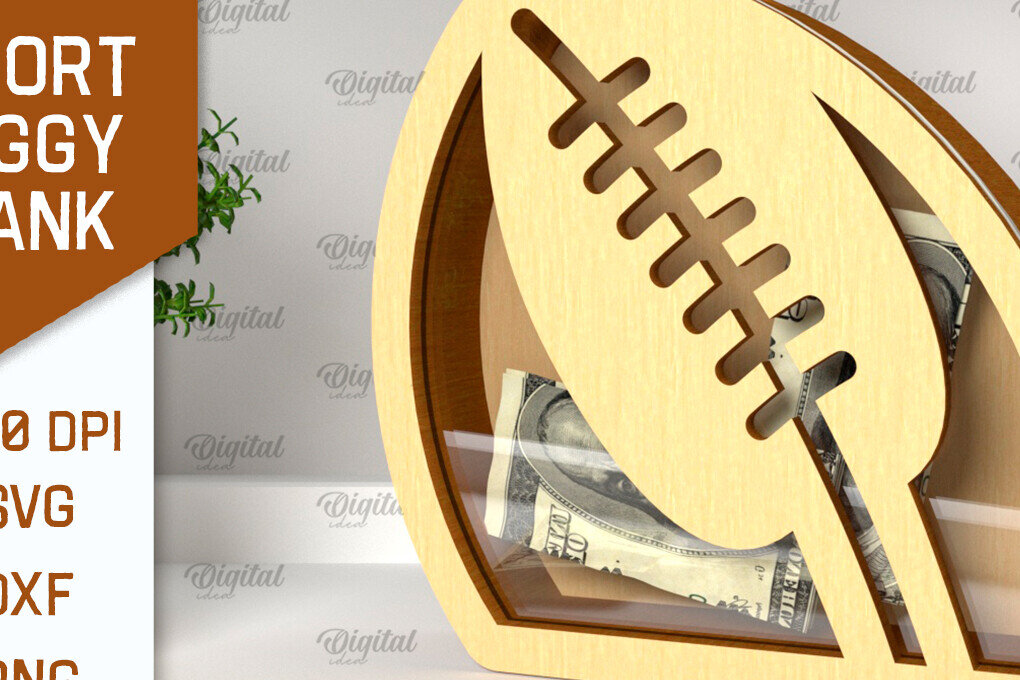 Intra απο ξύλο plywood 3mm-4mm πάχος – Sport Piggy Bank Laser. Τράπεζα Χρημάτων Δίασταση  20x20 cm INTRAFABR-98046081