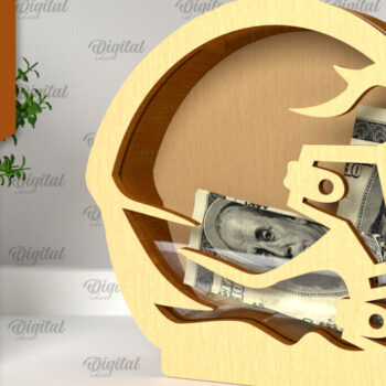 Intra απο ξύλο plywood 3mm-4mm πάχος – Sport Piggy Bank Laser. Τράπεζα Χρημάτων Δίασταση  20x20 cm INTRAFABR-98046138 - Image 1