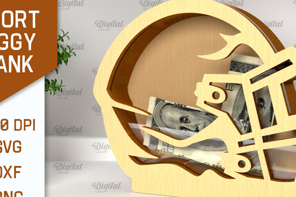 Intra απο ξύλο plywood 3mm-4mm πάχος – Sport Piggy Bank Laser. Τράπεζα Χρημάτων Δίασταση  20x20 cm INTRAFABR-98046138