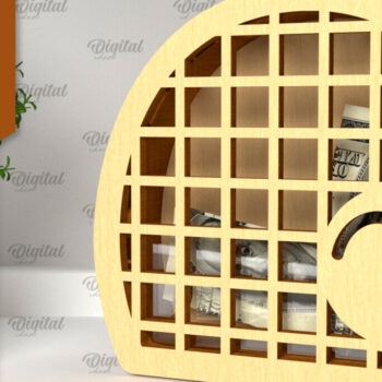 Intra απο ξύλο plywood 3mm-4mm πάχος – Sport Piggy Bank Laser. Τράπεζα Χρημάτων Δίασταση  20x20 cm INTRAFABR-98046301 - Image 1