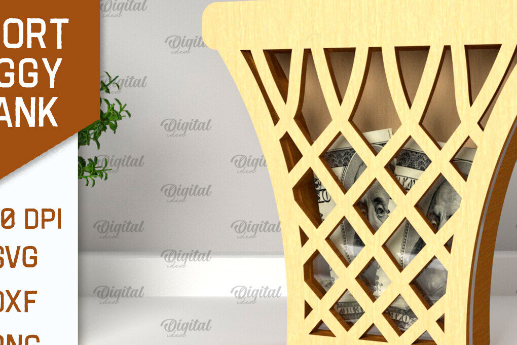 Intra απο ξύλο plywood 3mm-4mm πάχος – Sport Piggy Bank Laser. Τράπεζα Χρημάτων Δίασταση  20x20 cm INTRAFABR-98046445