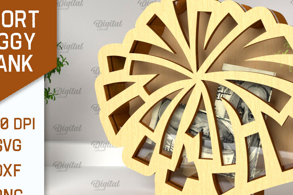 Intra απο ξύλο plywood 3mm-4mm πάχος – Sport Piggy Bank Laser. Τράπεζα Χρημάτων Δίασταση  20x20 cm INTRAFABR-98046637