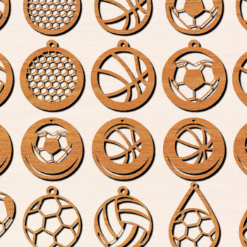 Intra απο ξύλο plywood 3mm-4mm πάχος – Αθλητικά Ξύλινα Σκουλαρίκια Πακέτο κοπής με λέιζερ Δίασταση  5x5 cm INTRAFABR-97990011 - Image 1