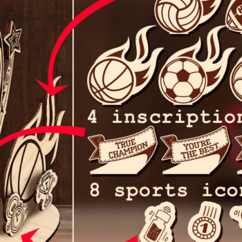 Intra απο ξύλο plywood 3mm-4mm πάχος – Sports and Champion Photo Frame Δίασταση  45x45 cm INTRAFABR-70926398 - Image 4