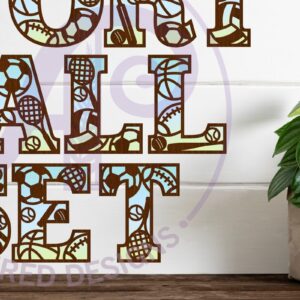 Intra απο ξύλο plywood 3mm-4mm πάχος – Sports Ball Alphabet Σετ 66 Γραμμάτων Δίασταση  20x20 cm INTRAFABR-114434222