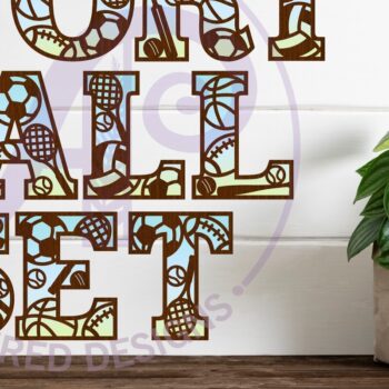 Intra απο ξύλο plywood 3mm-4mm πάχος – Sports Ball Alphabet Σετ 66 Γραμμάτων Δίασταση  20x20 cm INTRAFABR-114434222 - Image 1