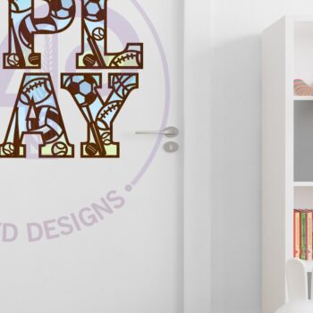 Intra απο ξύλο plywood 3mm-4mm πάχος – Sports Ball Alphabet Σετ 66 Γραμμάτων Δίασταση  20x20 cm INTRAFABR-114434222 - Image 3