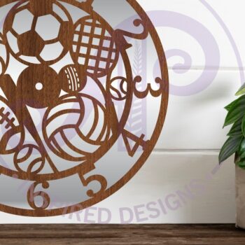 Intra απο ξύλο plywood 3mm-4mm πάχος – Αθλητική μπάλα Ρολόι τοίχου Αρχεία κοπής με λέιζερ Δίασταση  40x30 cm INTRAFABR-88785018 - Image 3