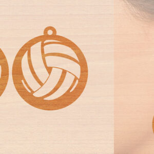 Intra απο ξύλο plywood 3mm-4mm πάχος – Αθλητικά Ξύλινα Σκουλαρίκια με Μπάλα Laser Δίασταση  5x5 cm INTRAFABR-97988587