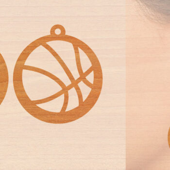 Intra απο ξύλο plywood 3mm-4mm πάχος – Αθλητικά Ξύλινα Σκουλαρίκια με Μπάλα Laser Δίασταση  5x5 cm INTRAFABR-97988709 - Image 1