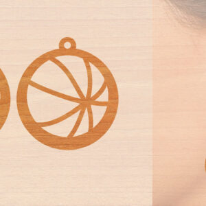 Intra απο ξύλο plywood 3mm-4mm πάχος – Αθλητικά Ξύλινα Σκουλαρίκια με Μπάλα Laser Δίασταση  5x5 cm INTRAFABR-97988820