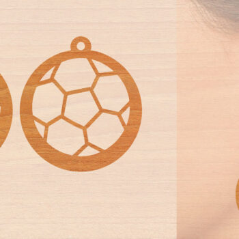 Intra απο ξύλο plywood 3mm-4mm πάχος – Αθλητικά Ξύλινα Σκουλαρίκια με Μπάλα Laser Δίασταση  5x5 cm INTRAFABR-97988920 - Image 1