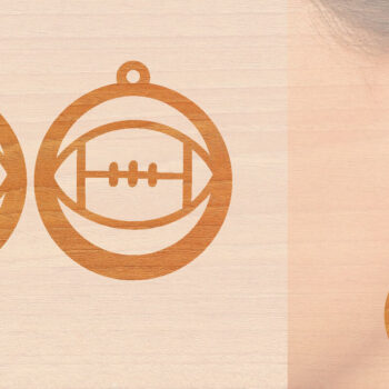 Intra απο ξύλο plywood 3mm-4mm πάχος – Αθλητικά Ξύλινα Σκουλαρίκια με Μπάλα Laser Δίασταση  5x5 cm INTRAFABR-97988982 - Image 1