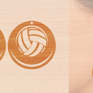 Intra απο ξύλο plywood 3mm-4mm πάχος – Αθλητικά Ξύλινα Σκουλαρίκια με Μπάλα Laser Δίασταση  5x5 cm INTRAFABR-97989048