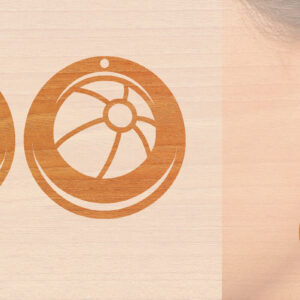 Intra απο ξύλο plywood 3mm-4mm πάχος – Αθλητικά Ξύλινα Σκουλαρίκια με Μπάλα Laser Δίασταση  5x5 cm INTRAFABR-97989165