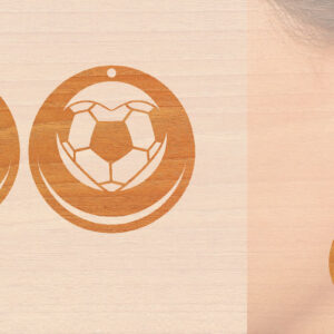 Intra απο ξύλο plywood 3mm-4mm πάχος – Αθλητικά Ξύλινα Σκουλαρίκια με Μπάλα Laser Δίασταση  5x5 cm INTRAFABR-97989254