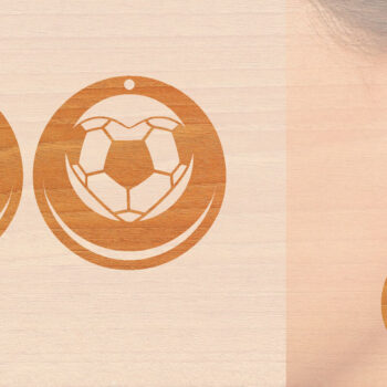 Intra απο ξύλο plywood 3mm-4mm πάχος – Αθλητικά Ξύλινα Σκουλαρίκια με Μπάλα Laser Δίασταση  5x5 cm INTRAFABR-97989254 - Image 1