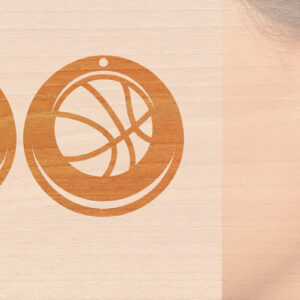 Intra απο ξύλο plywood 3mm-4mm πάχος – Αθλητικά Ξύλινα Σκουλαρίκια με Μπάλα Laser Δίασταση  5x5 cm INTRAFABR-97989310